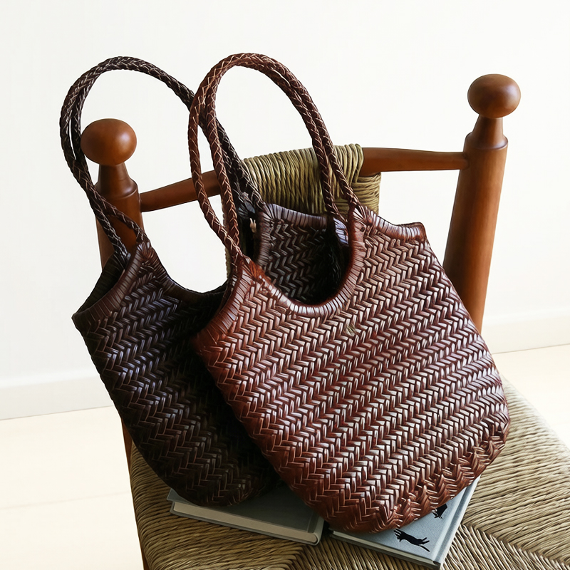 Luxury Bags Vintage - Handgewebte Leder-Tragetaschen für Damen, luxuriöse Designer-Handtasche