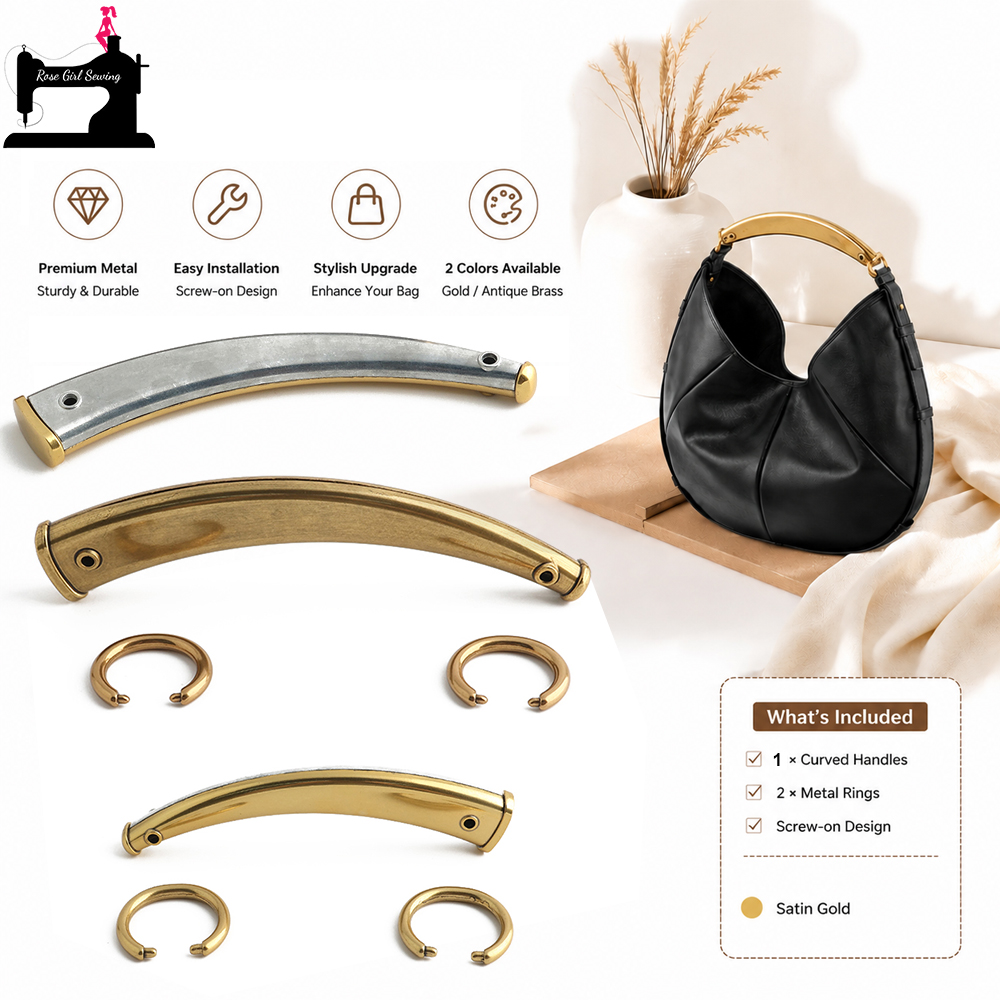 Luxury Bags Repair - 2/4/8 Stück luxuriöser goldener Satin-Kuhhorn-Taschengriff mit