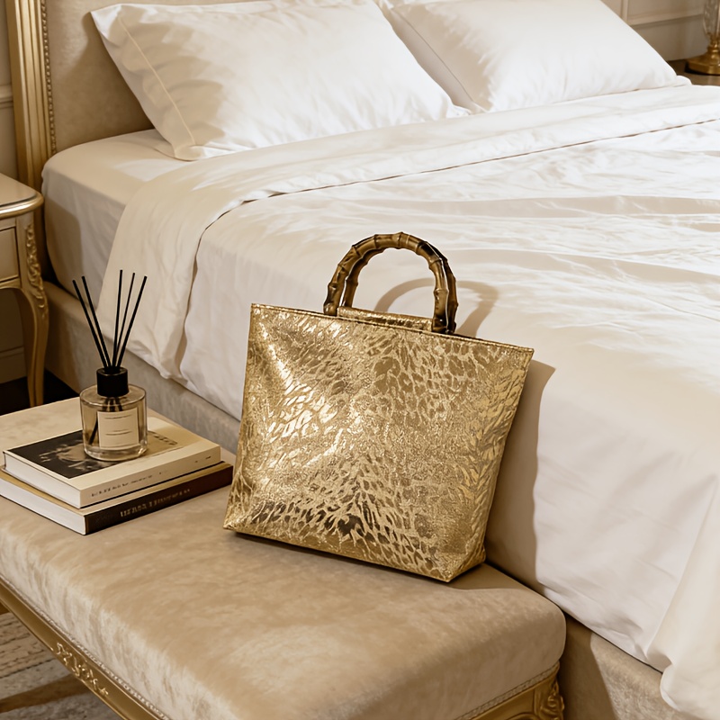 Luxury Bags Vendor - Leichte Luxus-Tragetasche aus goldfarbenem Jacquard mit