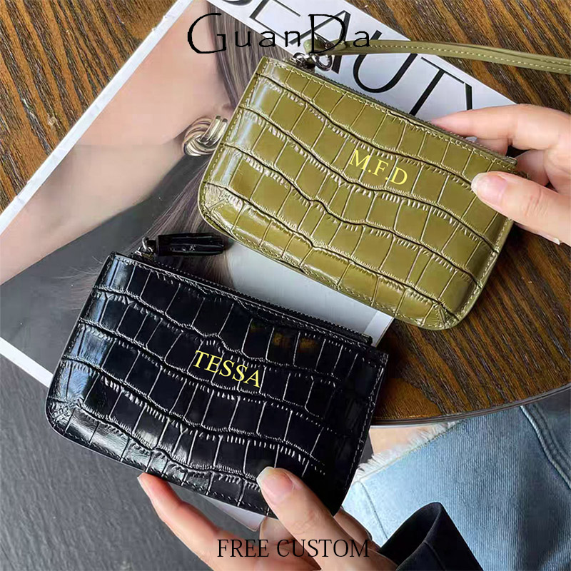 Luxury Ziploc Bags - DIY Echtleder-Geldbörse mit Krokodilmuster, personalisierbar mit