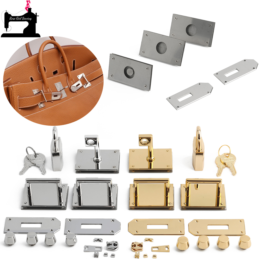 Luxury Bags Repair - 1/2/5 Sets Premium-Edelstahl-Taschenverschluss-Set, luxuriöses Metall-Hardware-Vorhängeschloss mit