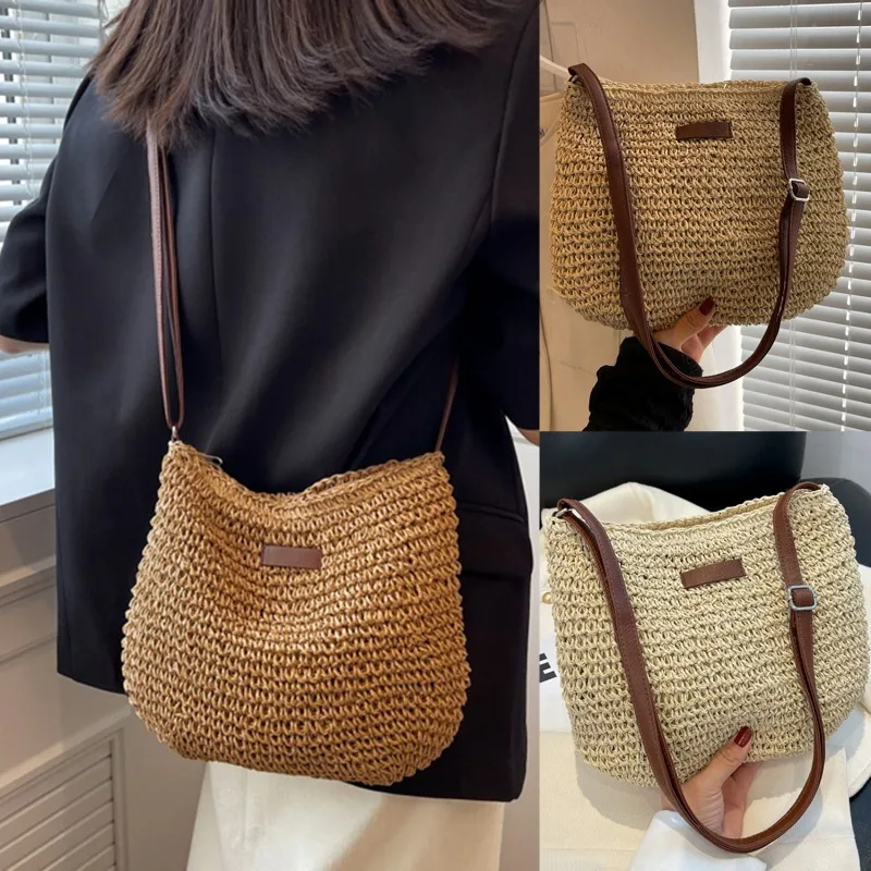 Luxury Beach Bags Ysl - Damenmode Sommer Stroh-Umhängetasche Frauen Strand Urlaub