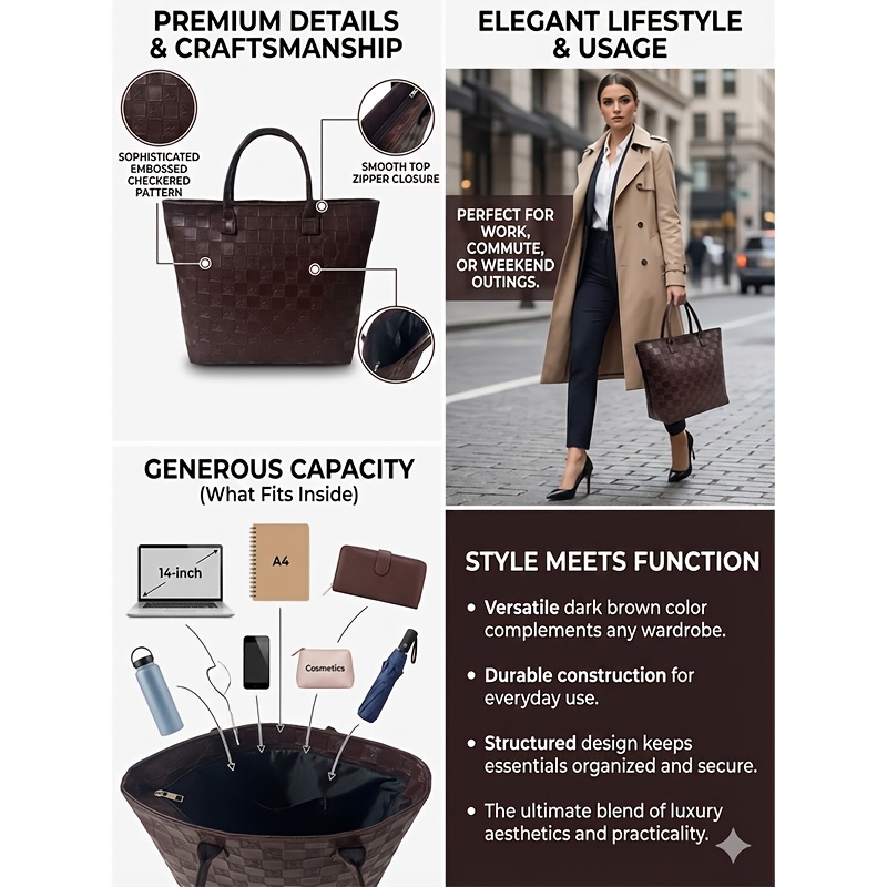 Luxuriöse Dunkelbraune Gestepp – Luxury Bags Vintage Bewertung und Preis