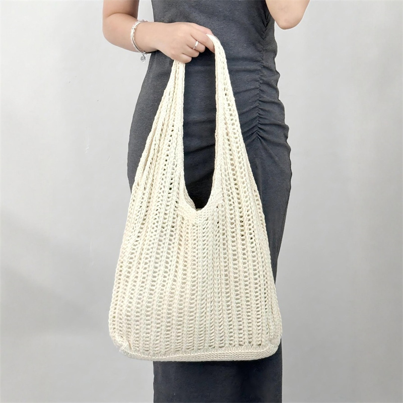 Einfarbige Strick-Umhängetasch – Luxury Beach Bags Ysl Bewertung und Preis