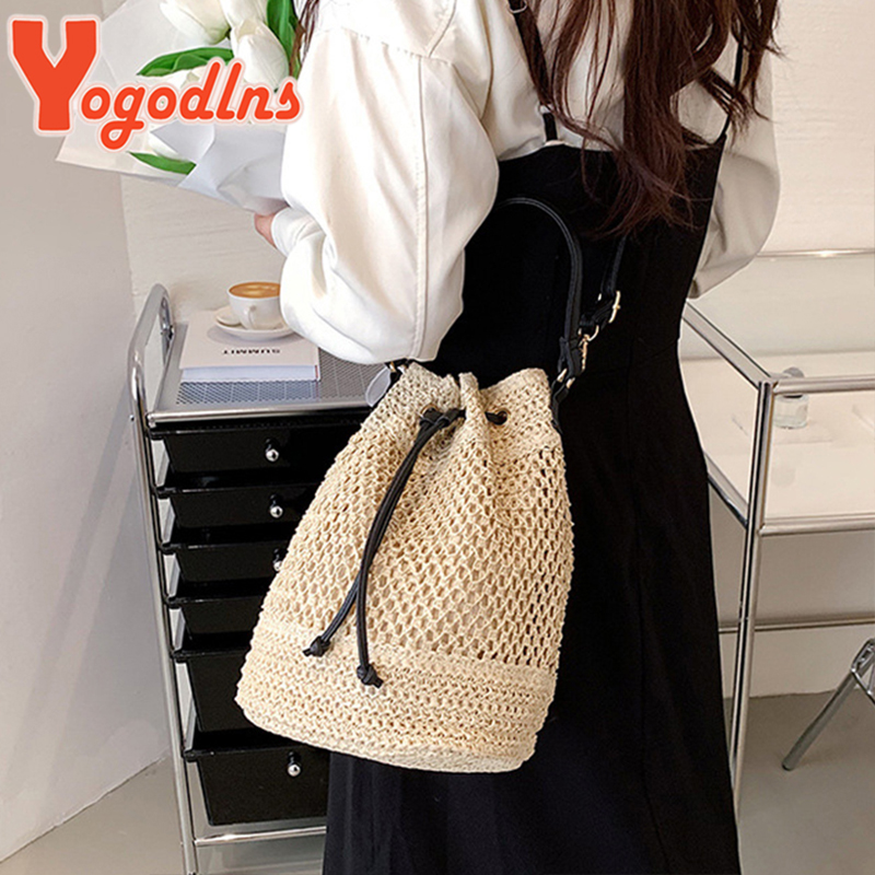 Sommer geflochtene Stroh Eimer – Luxury Beach Bags Ysl Bewertung und Preis